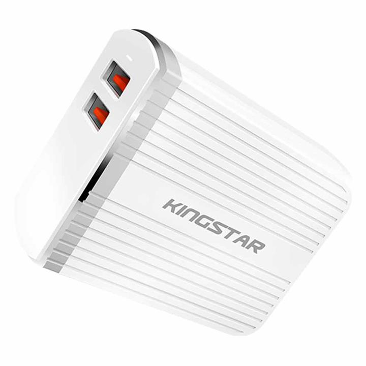 شارژر دیواری فست شارژ دو پورت Kingstar مدل K2502QC به همراه کابل Type-C Kingstar K2502QC Wall Charger